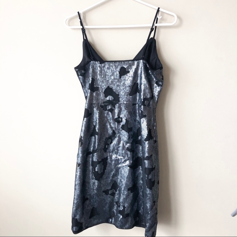 Dynamite Black & Silver Sequin Wrap Dress - Picture 7 of 8